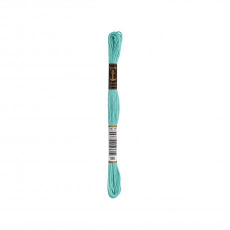 Meada de linha de bordar Anchor Stranded Cotton, filosele cor 186 verde Meada de linha de bordar Anchor Stranded Cotton, filosele cor 186 verde